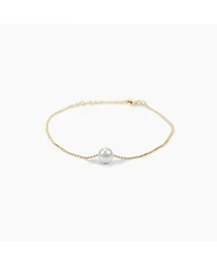 Sterling Silver 18k Gold Plated Abby Single Cultured Pearl Bracelet