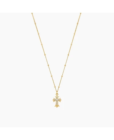 Sterling Silver 18k Gold Plated Isla Cross Necklace