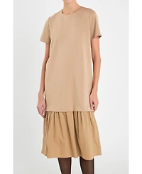 Women's Mixed Media Tee Midi Dress