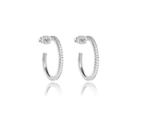 Silver Cubic Zirconia Hoop Earrings