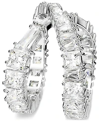 Swarovski Rhodium-Plated Square Crystal Infinity Ring