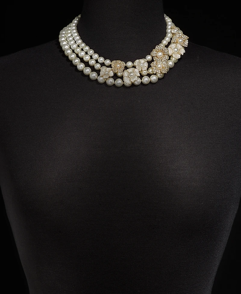 Charter Club Gold-Tone Layered Beaded Necklace, 19" + 2" extender, Created for Macy's