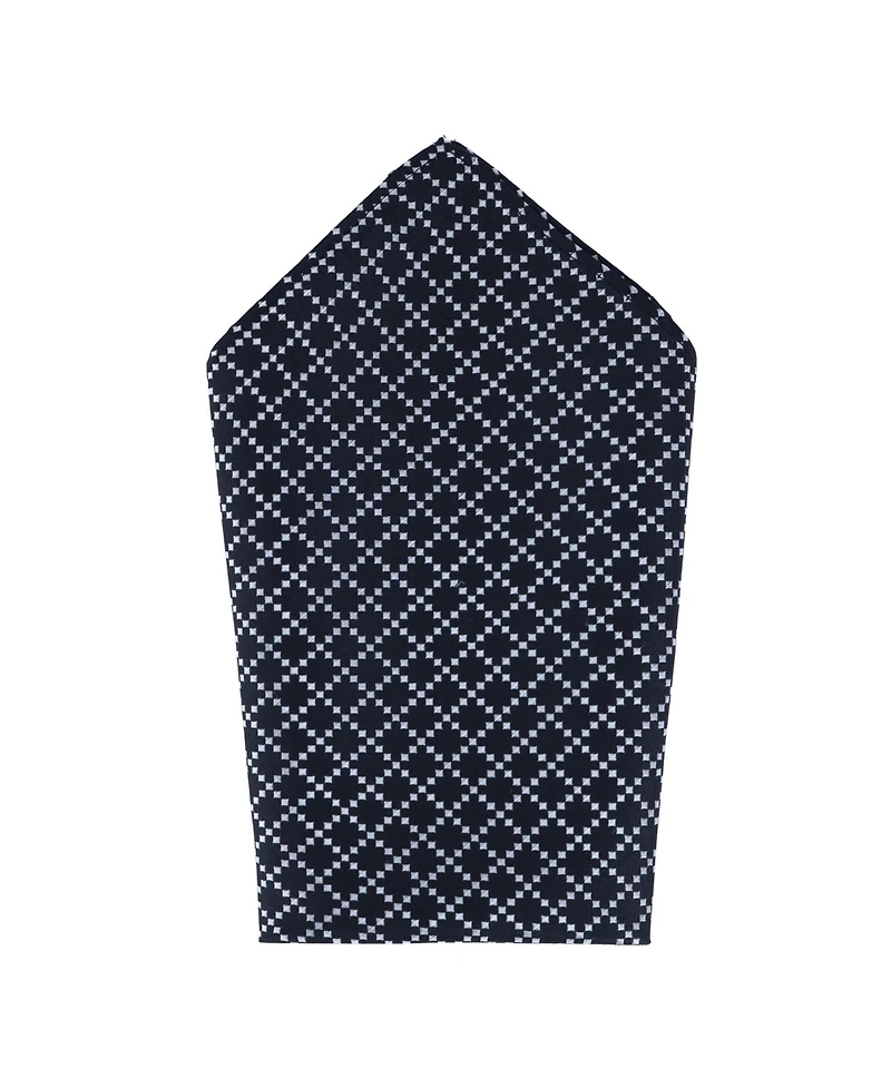 Trafalgar Men's Rowan Geometric Pattern 12x12 Silk Pocket Square