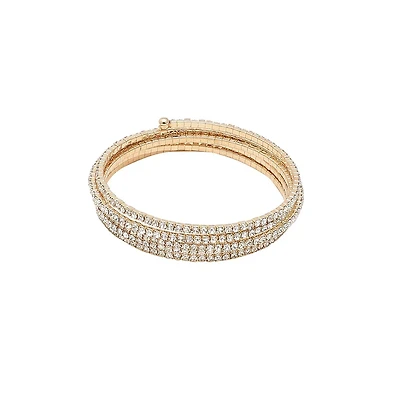 Sohi Women's Gold Embellished Swirl Bracelet