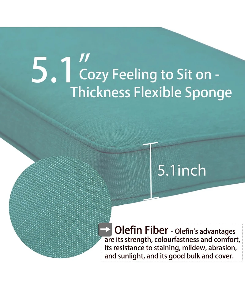 Aoodor Dining Chair Seat Cushion 23” W x 25.6” D 5.1” H,cushion for Indoor&Outdoor 20” D. (2 Back 2 Seate