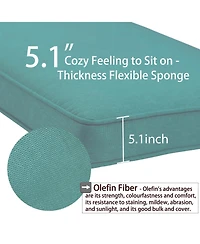 Aoodor Dining Chair Seat Cushion 23” W x 25.6” D 5.1” H,cushion for Indoor&Outdoor 20” D. (2 Back 2 Seate