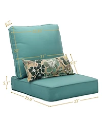 Aoodor Dining Chair Seat Cushion 23” W x 25.6” D 5.1” H,cushion for Indoor&Outdoor 20” D. (2 Back 2 Seate