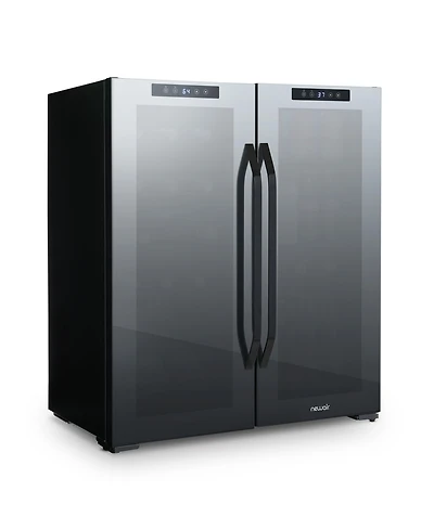 Newair Shadow Series Wine Cooler Refrigerator 18 Bottles & 59 Cans Dual Temperature Zones in Black