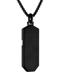 Bulova Black & Rose Gold-Tone Ip Stainless Steel Diamond-Accent Cross 26" Pendant Necklace