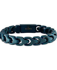 Bulova Blue-Tone Ip Stainless Steel Link Bracelet