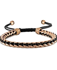 Bulova Rose Gold-Tone Ip Stainless Steel Cord Woven Slider Bracelet