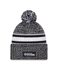 Men's New Era Heather Black Los Angeles Rams 2023 Inspire Change Cuffed Knit Hat with Pom