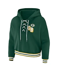 Women's Wear by Erin Andrews Green Bay Packers Plus Lace-Up Pullover Hoodie