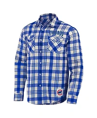Men's Darius Rucker Collection by Fanatics Royal Chicago Cubs Plaid Flannel Button-Up Shirt