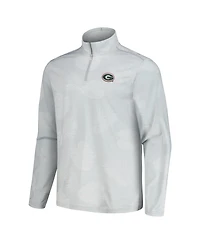 Men's Tommy Bahama Gray Georgia Bulldogs Delray Frond Island Zone Half-Zip Jacket