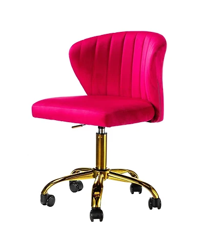 Modern Velvet Cute Armless Office Chair for Living Room Vanity Study