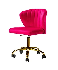 Modern Velvet Cute Armless Office Chair for Living Room Vanity Study