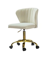 Modern Velvet Cute Armless Office Chair for Living Room Vanity Study