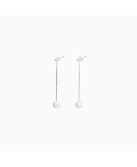 Sterling Silver Dangled Cultured Pearl Drop Earrings