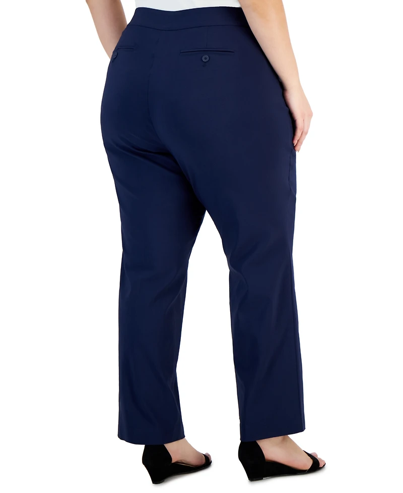 Jm Collection Plus Curvy-Fit Straight-Leg Pants, Exclusively at Macy's