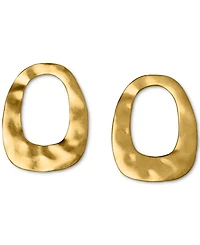 Oma The Label 18k Gold-Plated Hammered Front-Facing Hoop Earrings