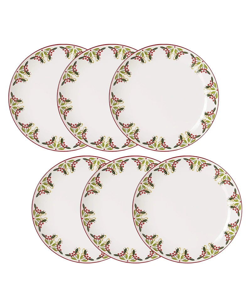 American Atelier Jay Import Bargello Set of 6 Holiday Dinner Plates