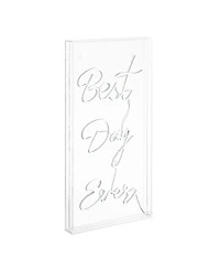 Jonathan Y Best Day Ever Contemporary Glam Acrylic Box Usb Operated Led Neon Light