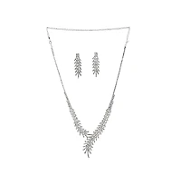Sohi Women's Silver Bling Drop Jewelry Set