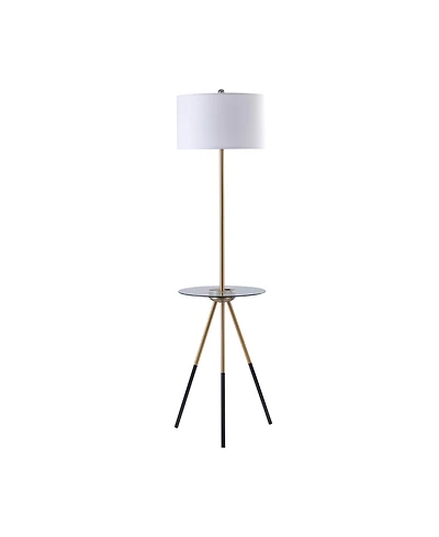 Team son Home Myra Floor Lamp with Glass Table and Built-In Usb, Gold