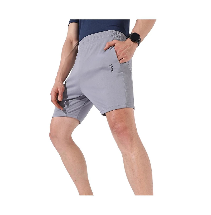 Campus Sutra Men's Light Grey Basic Activewear Short
