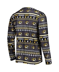 Men's Concepts Sport Black Missouri Tigers Swivel Long Sleeve T-shirt and Pants Sleep Set