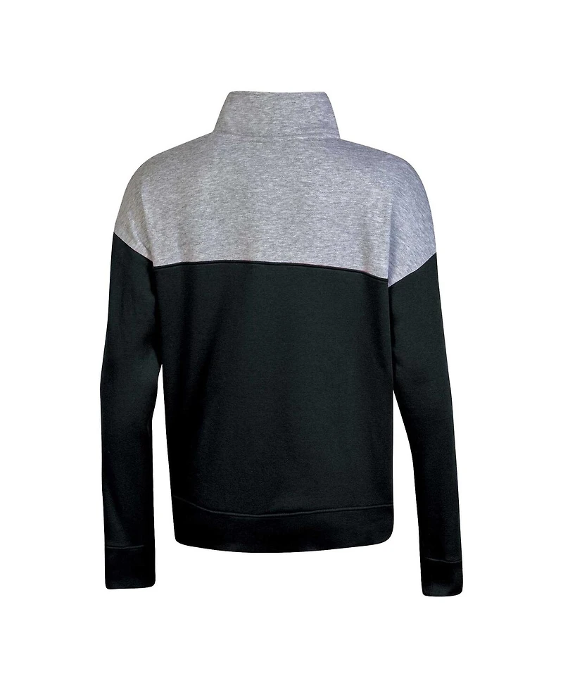 Women's Champion Black Cincinnati Bearcats Color-Blocked Quarter-Zip Sweatshirt