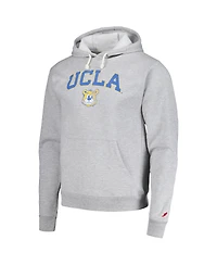 Men's League Collegiate Wear Heather Gray Distressed Ucla Bruins Tall Arch Essential Pullover Hoodie