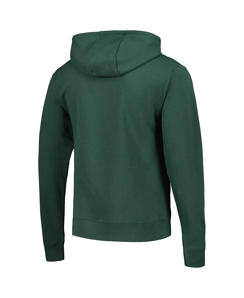 Men's League Collegiate Wear Green Distressed Michigan State Spartans Bendy Arch Essential Pullover Hoodie