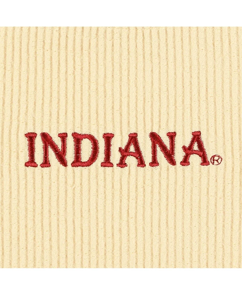 Women's League Collegiate Wear Cream Indiana Hoosiers Timber Cropped Pullover Sweatshirt