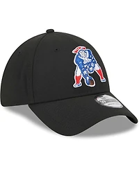 Men's New Era Black England Patriots Throwback Main 39THIRTY Flex Hat