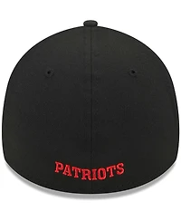 Men's New Era Black England Patriots Throwback Main 39THIRTY Flex Hat