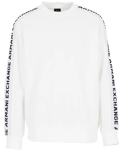 A|X Armani Exchange Men's Jacquard Logo Sleeve Crewneck Sweatshirt