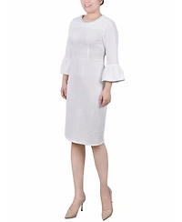 Ny Collection Petite 3/4 Length Imitation Pearl Detail Dress