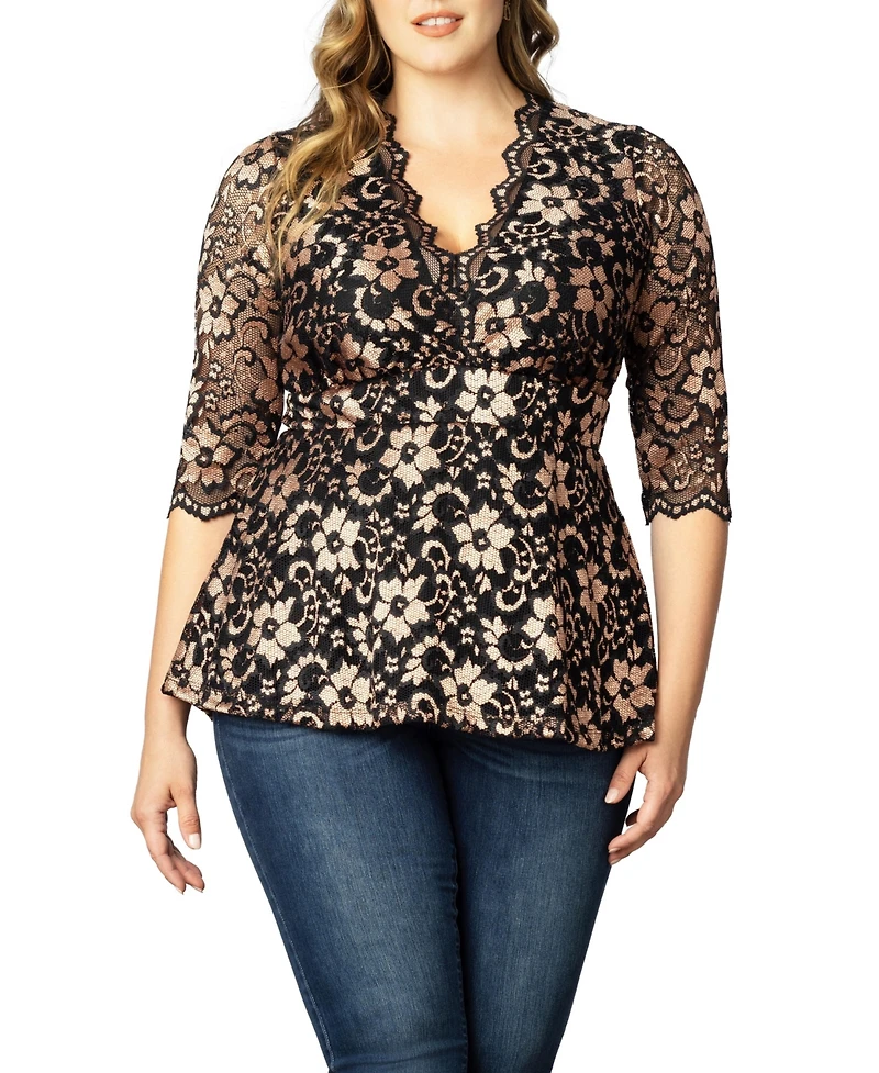 Kiyonna Plus Luxe Lace Top