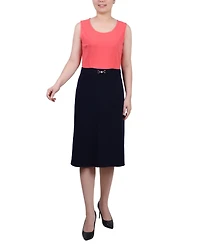Ny Collection Women's 3/4 Sleeve Dress, 2 Piece Set