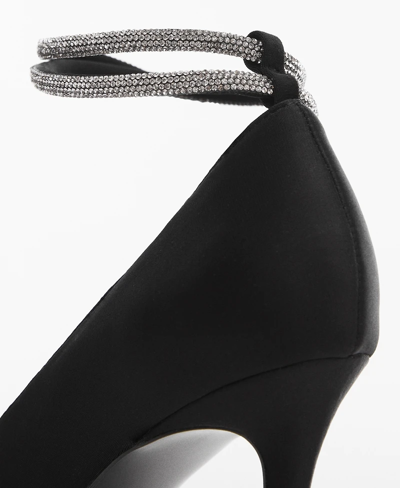 Mango Women's Rhinestone Strap Heeled Shoes