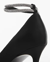 Mango Women's Rhinestone Strap Heeled Shoes