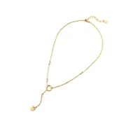 Cubic Zirconia Circle Lariat Necklace