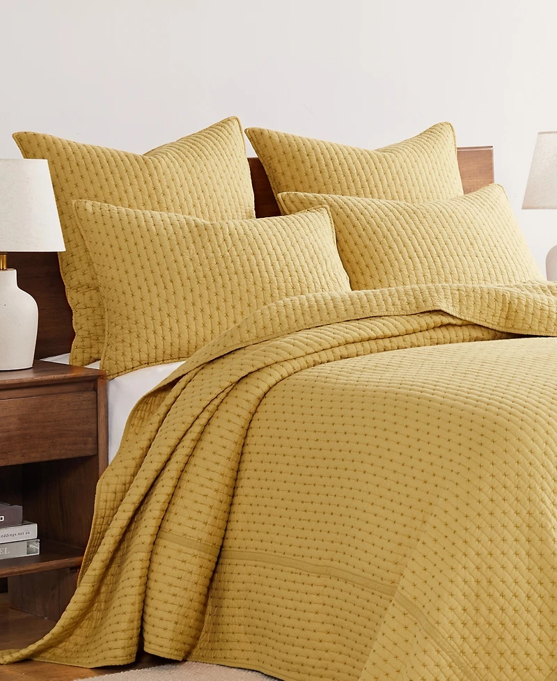 Levtex Cross Stitch Stitching 2-Pc. Sham Set, European