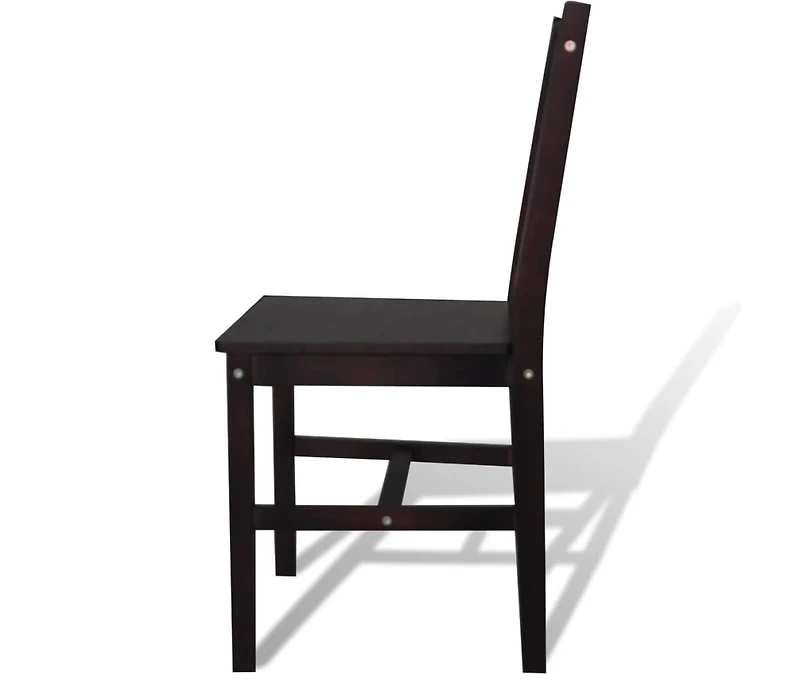 Dining Chairs 2 pcs Dark Brown Pinewood