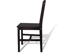 Dining Chairs 2 pcs Dark Brown Pinewood