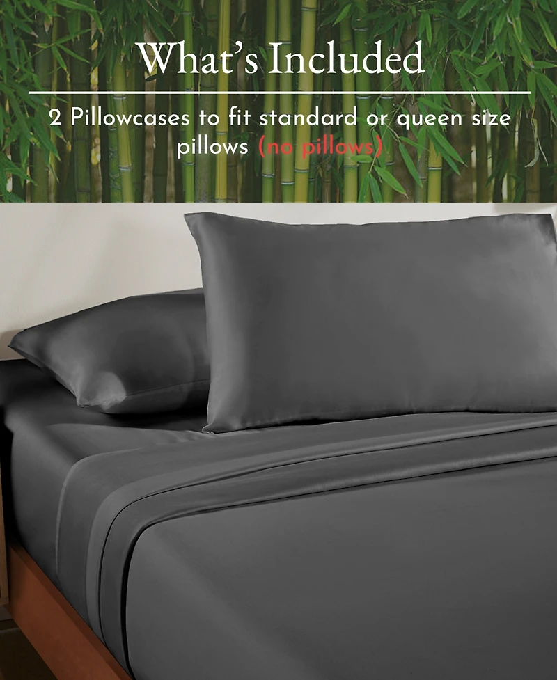 Silky Soft 100% Rayon from Bamboo Pillowcases Standard Size, Set Of 2 For Smooth Hair & Skin, Fits Queen Pillows by California Design Den