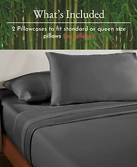Silky Soft 100% Rayon from Bamboo Pillowcases Standard Size, Set Of 2 For Smooth Hair & Skin, Fits Queen Pillows by California Design Den