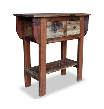 Console Table Mixed Recycled Wood 31.5"x13.8"x31.5"
